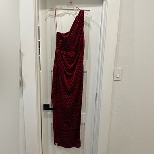 Red Sparkler Velvet Maxi Dress
